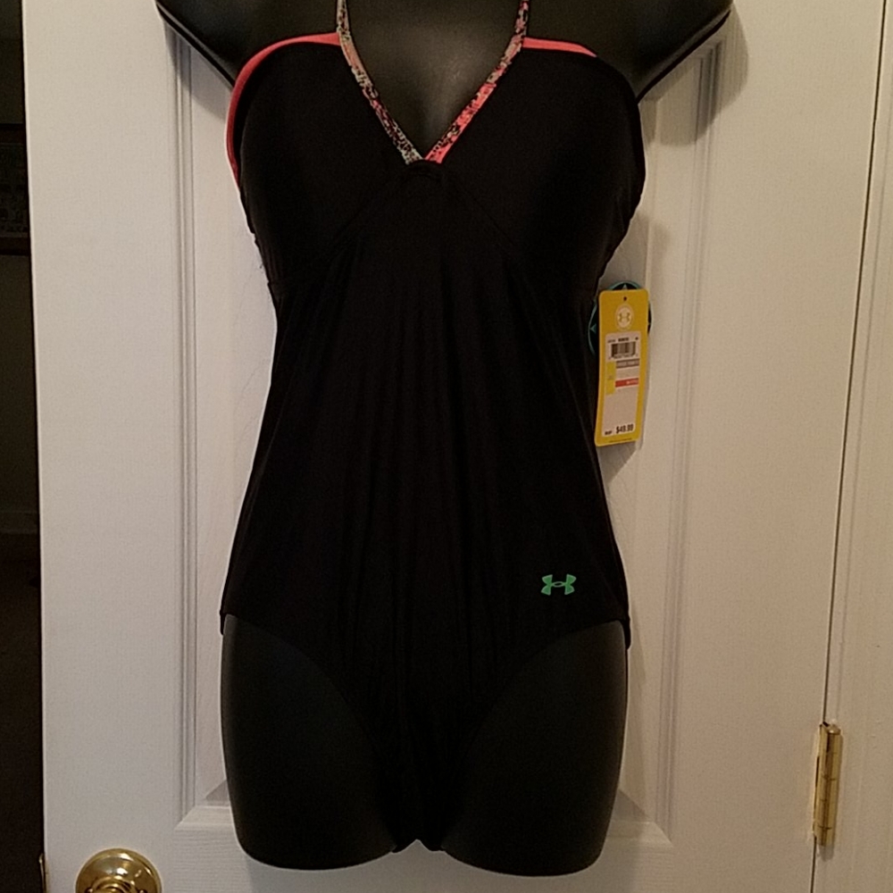 UNDER ARMOUR one piece black bathing suit SZ med